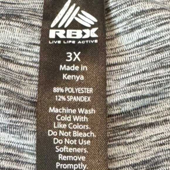 RBX Womens Plus Size 3X Gray Capri Leggings Activewear Heathered - Picture 4 of 6